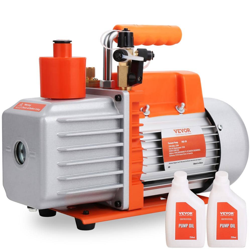 VEVOR Drehschieber-Vakuumpumpe 1/2 PS 2-stufig 7 CFM für HVAC Reparatur