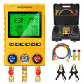 VIVOHOME Digitales HVAC Verteiler-Manometer-Set mit Temperatur-Klemmsonden und 3 Schläuchen