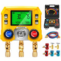 VIVOHOME Digitales HVAC Verteiler-Manometer-Set mit R134a R1234YF Schnellkupplungen und Dosen-Anstechgeräten